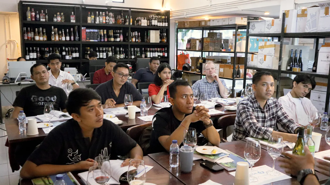 WSET Level 2 students comparing wines in a structured tasting